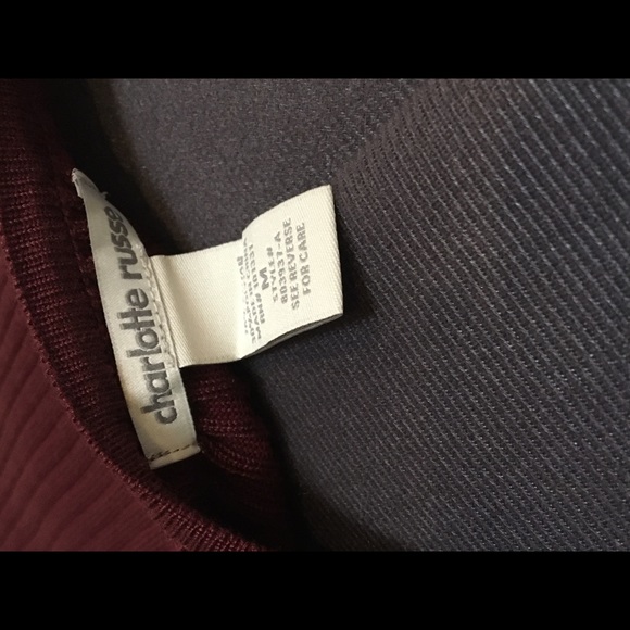 Charlotte Russe Maroon BodyCon Sz M - Picture 3 of 3